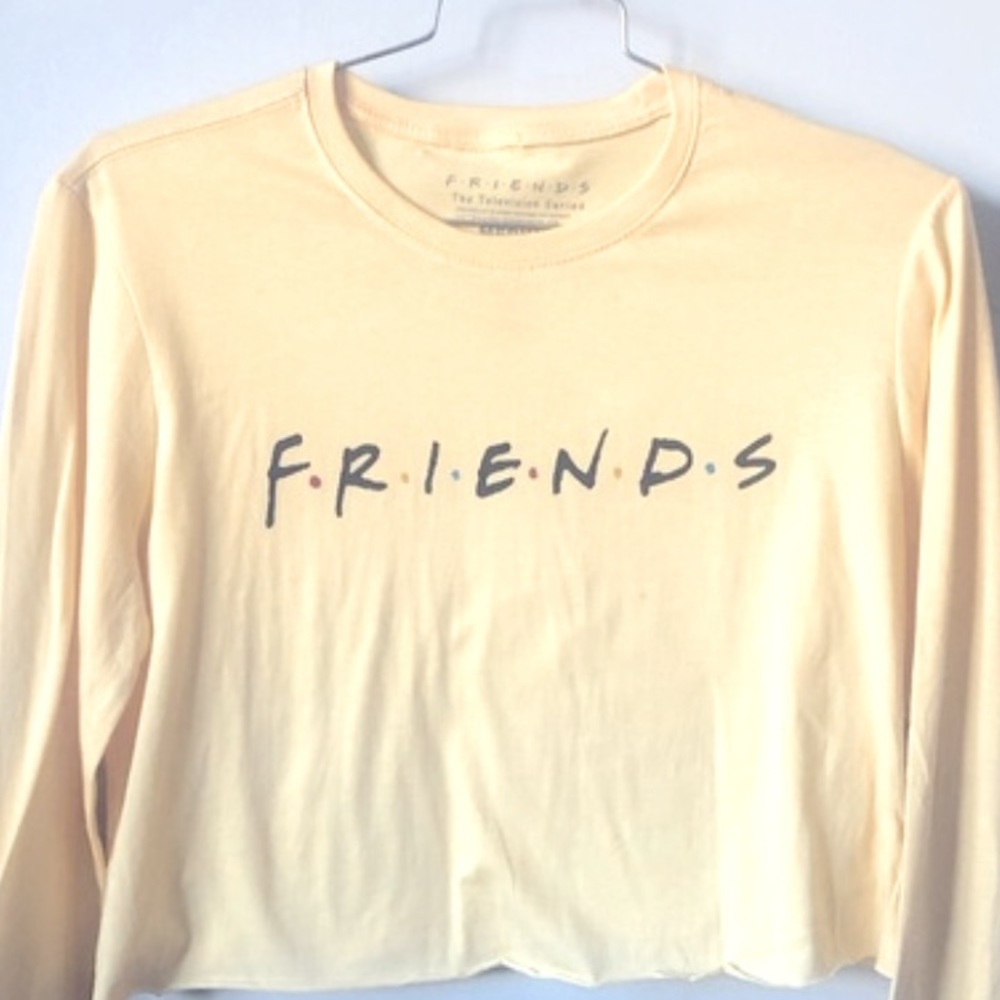 Friends Yellow Oversized Long Sleeve Boyfriend Tee Size Medium - Picture 3 of 9